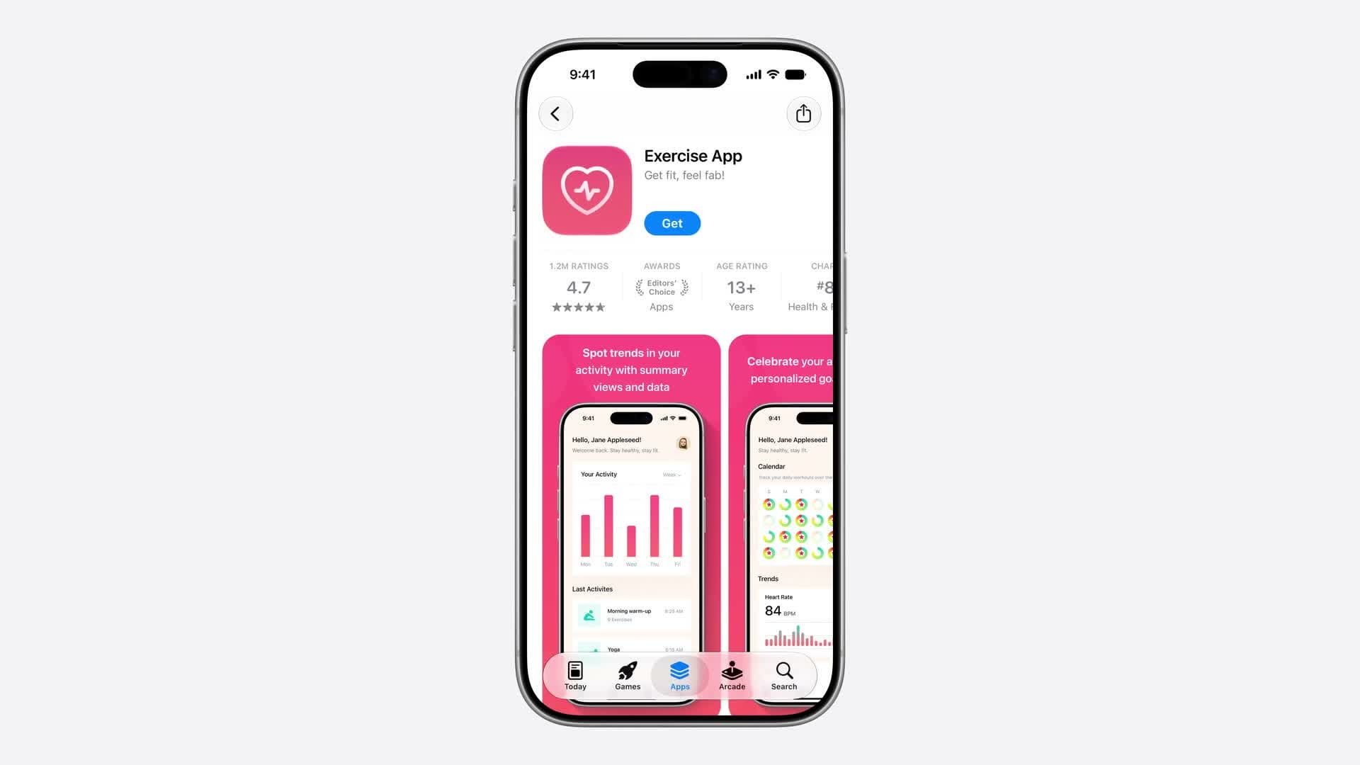 App store creative assets demo: an App Store product page header on iPhone, shown at WWDC26