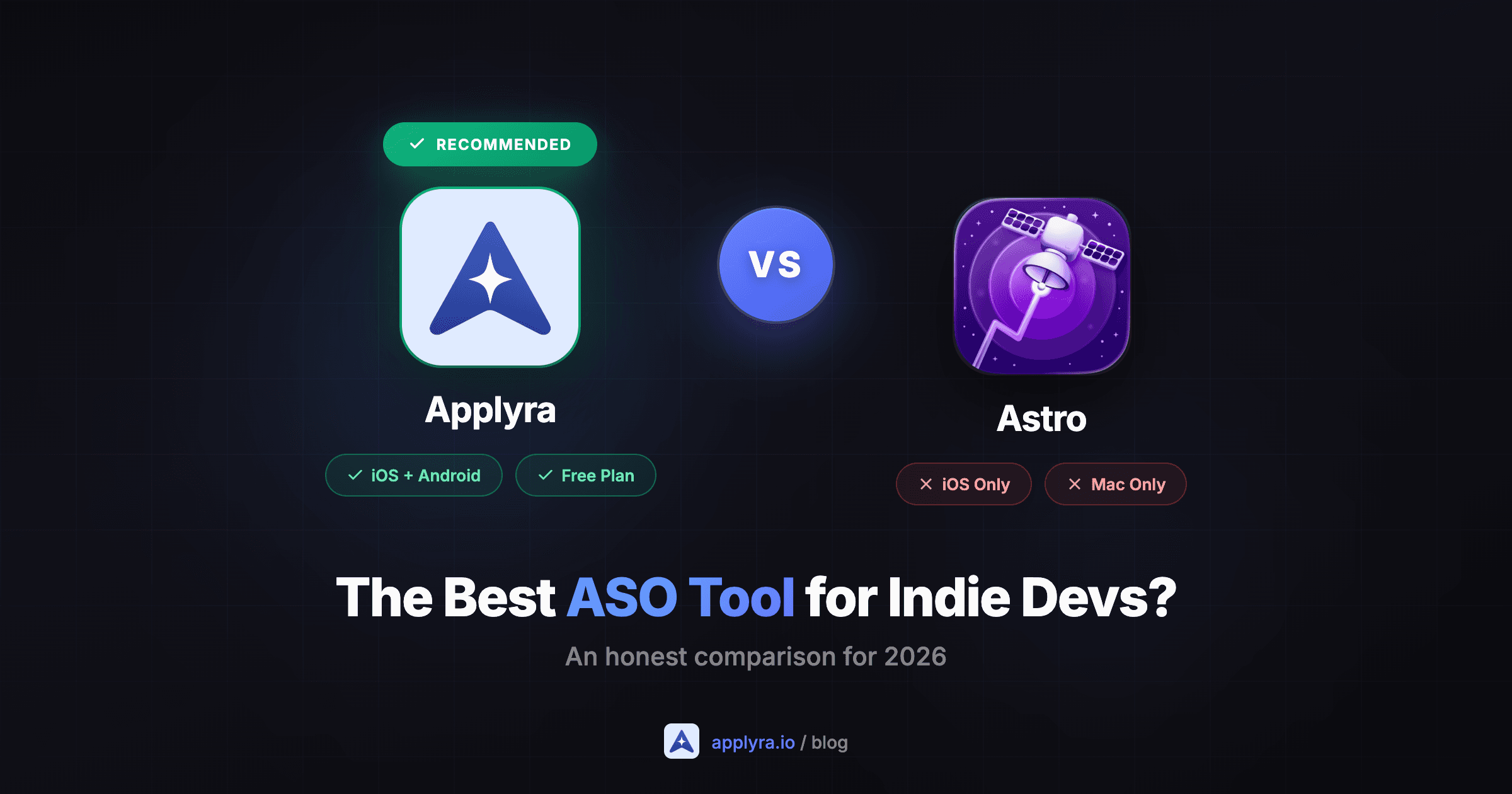 Applyra vs Astro (tryastro.app) — ASO tool comparison for indie developers
