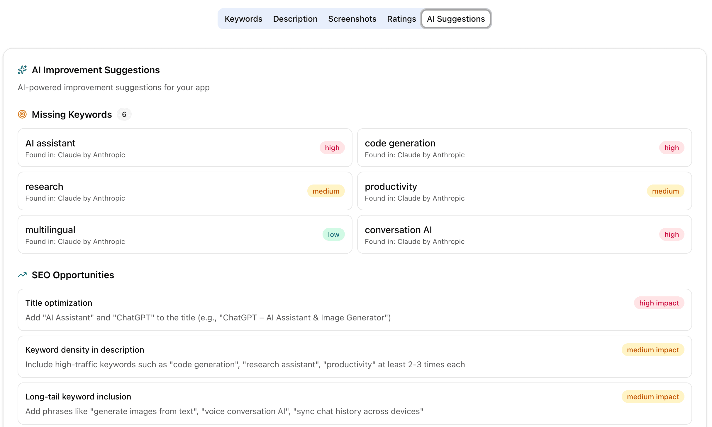 AI Listing Optimization screenshot
